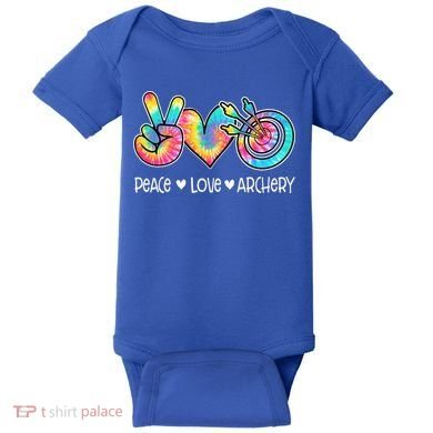 Peace Love Archery Heart Tie Dye Baby Bodysuit