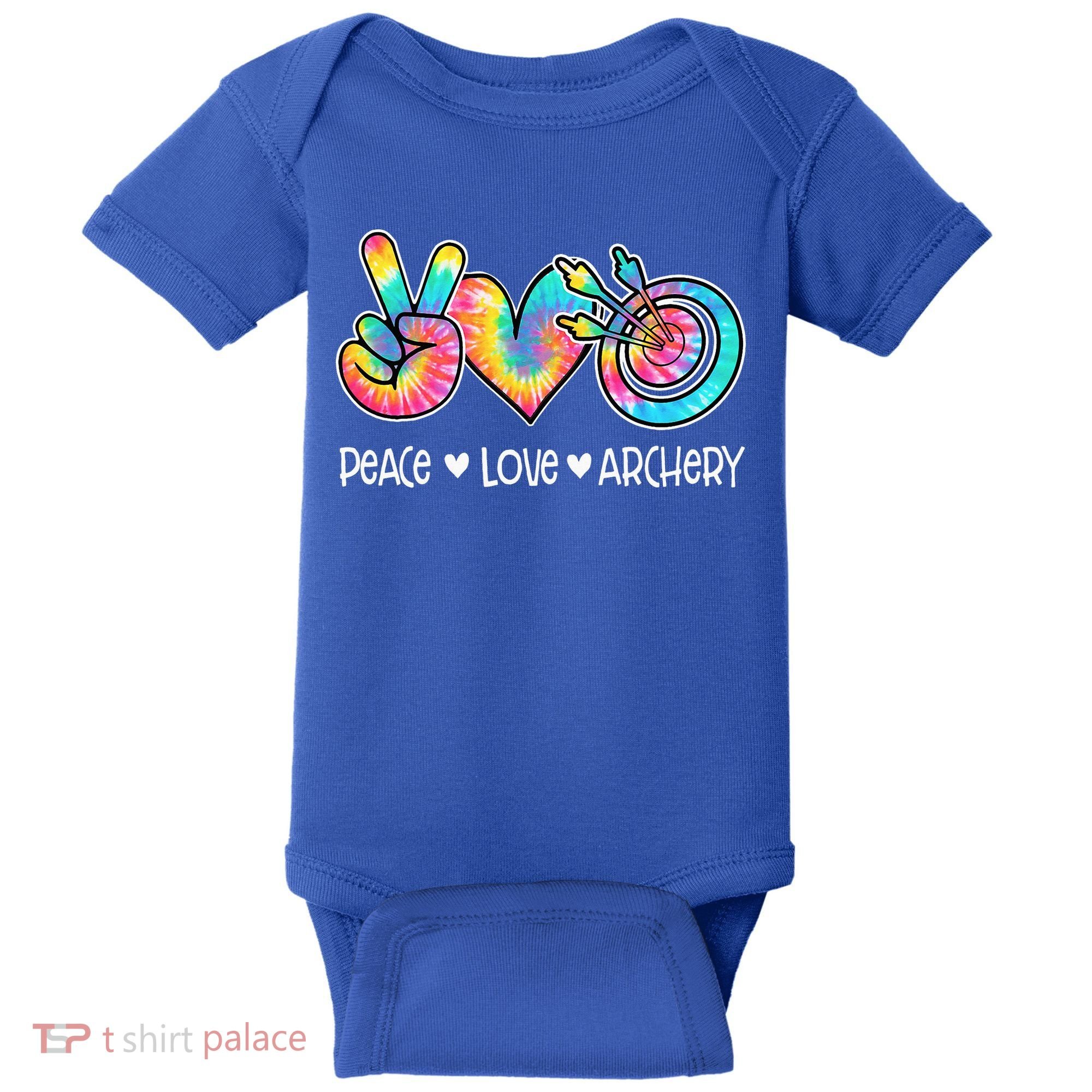 Peace Love Archery Heart Tie Dye Baby Bodysuit