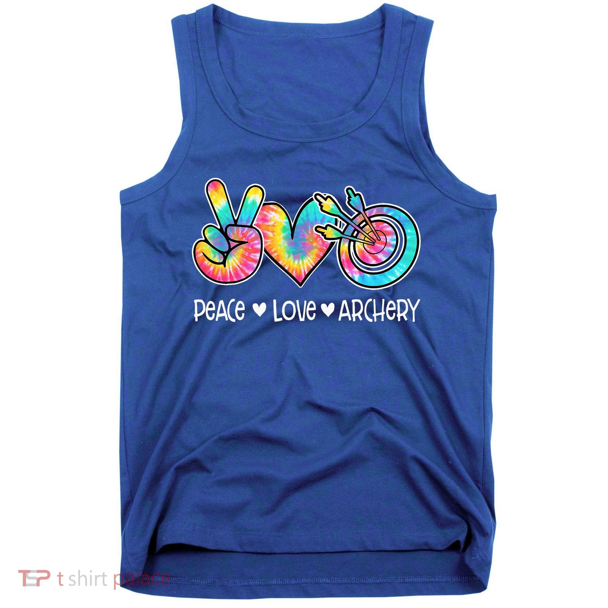 Peace Love Archery Heart Tie Dye Tank Top