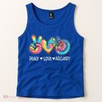 Peace Love Archery Heart Tie Dye Tank Top thumb 2