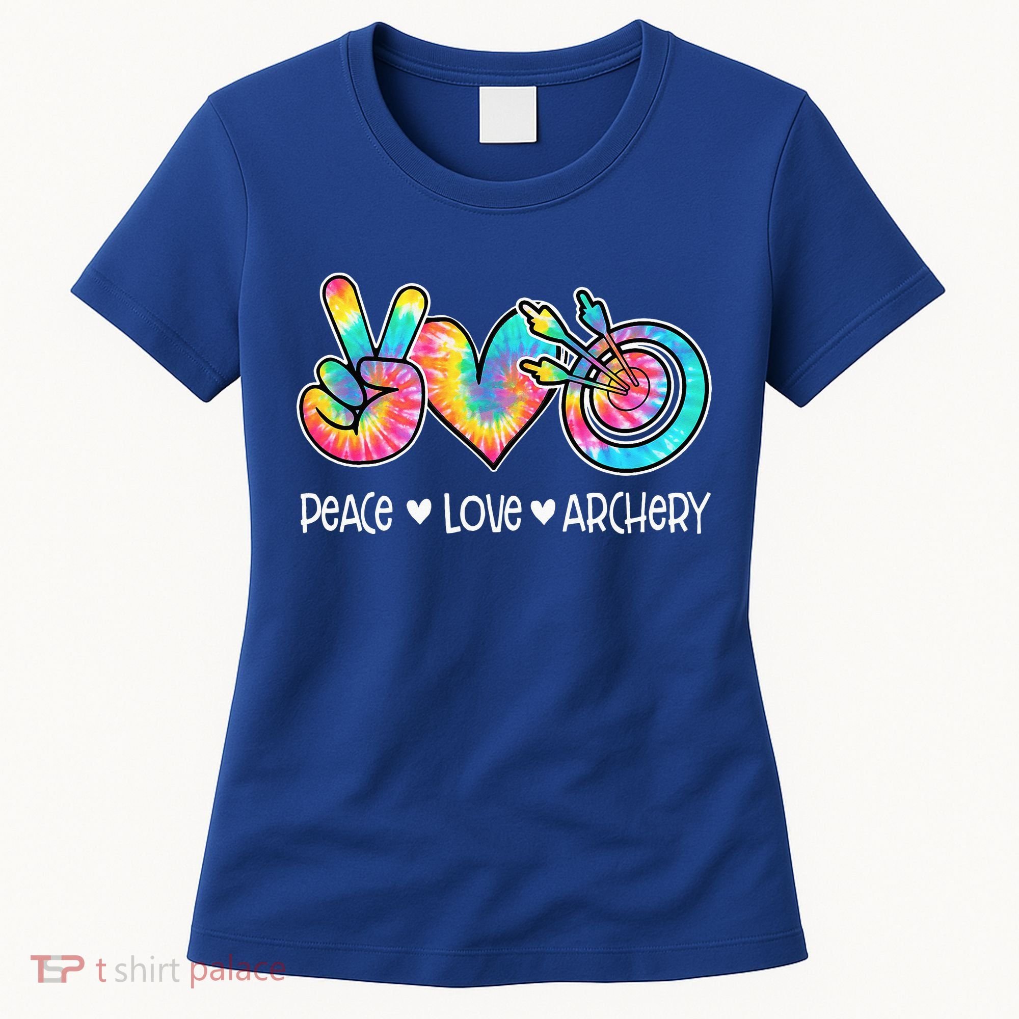 Peace Love Archery Heart Tie Dye Women's T-Shirt