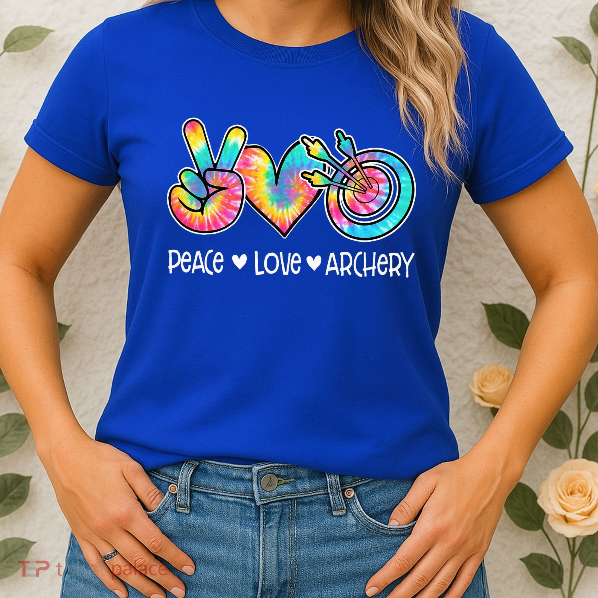 Peace Love Archery Heart Tie Dye Women's T-Shirt