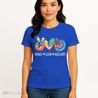Peace Love Archery Heart Tie Dye Women's T-Shirt thumb 4