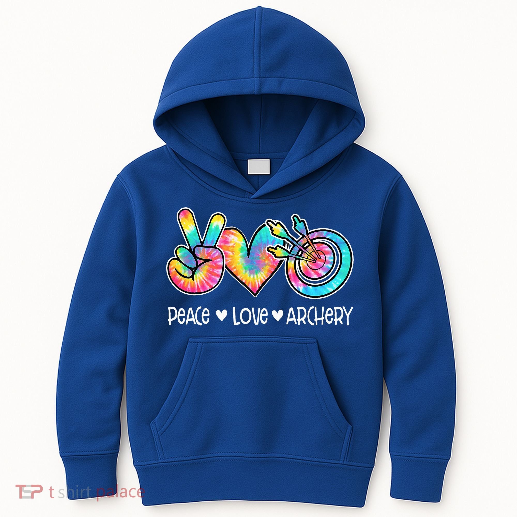 Peace Love Archery Heart Tie Dye Kids Hoodie