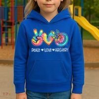 Peace Love Archery Heart Tie Dye Kids Hoodie thumb 3