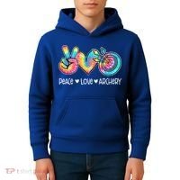Peace Love Archery Heart Tie Dye Kids Hoodie thumb 4