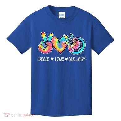 Peace Love Archery Heart Tie Dye Kids T-Shirt