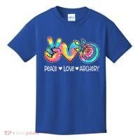 Peace Love Archery Heart Tie Dye Kids T-Shirt thumb 0