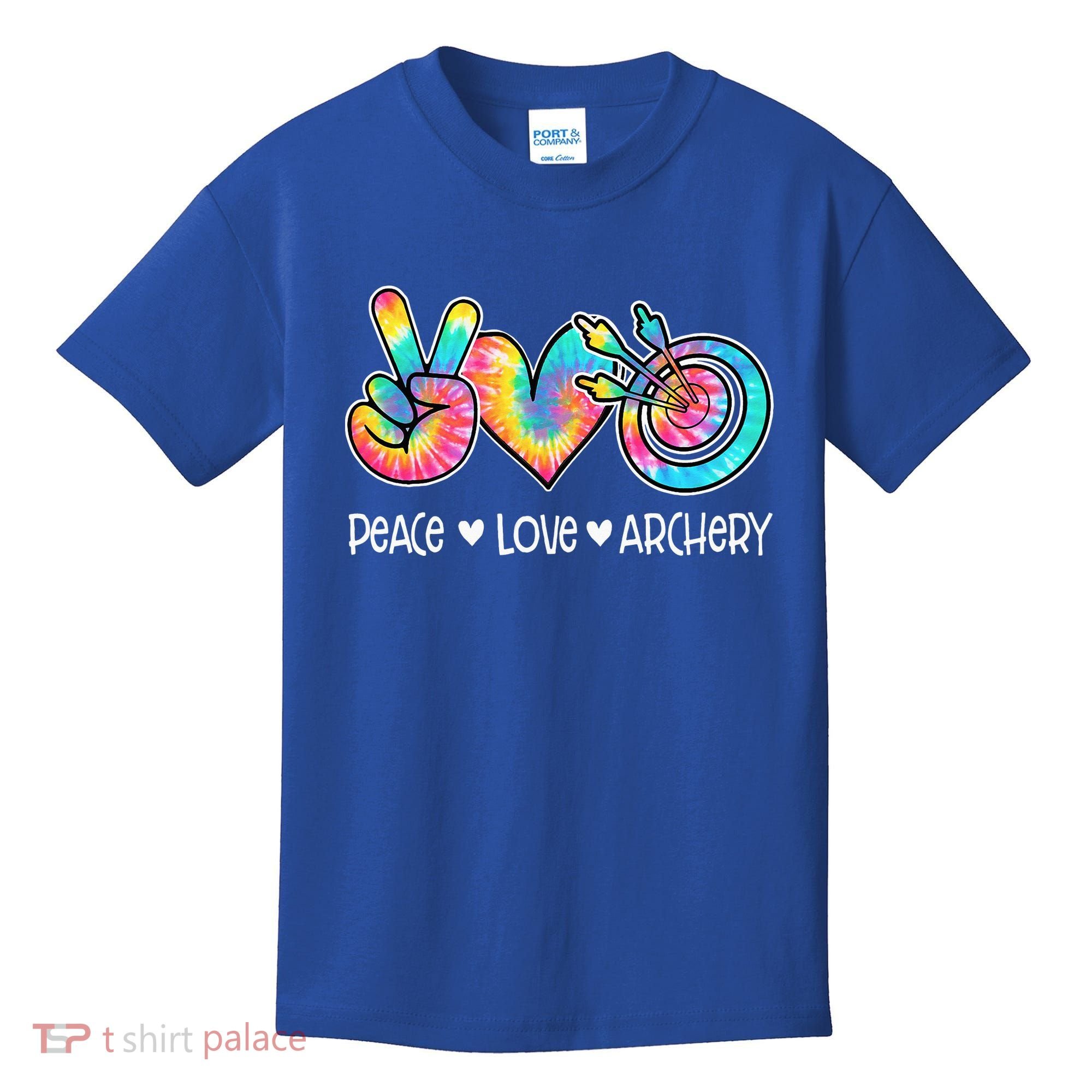 Peace Love Archery Heart Tie Dye Kids T-Shirt