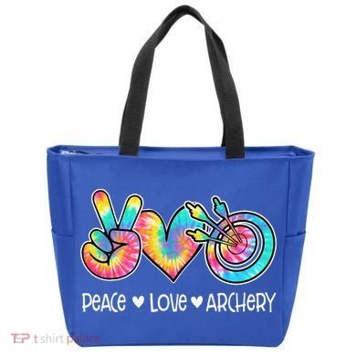 Peace Love Archery Heart Tie Dye Tote Bag