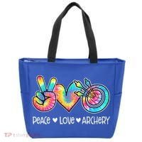 Peace Love Archery Heart Tie Dye Tote Bag thumb 0