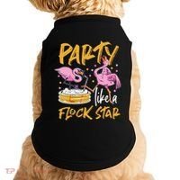 Party Like A Flock Star Flamingos In Kiddie Pool Doggie Tank thumb 0