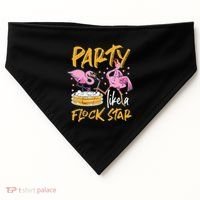 Party Like A Flock Star Flamingos In Kiddie Pool USA-Made Doggie Bandana thumb 0
