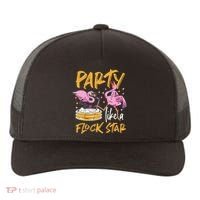 Party Like A Flock Star Flamingos In Kiddie Pool Yupoong Adult 5-Panel Trucker Hat thumb 0