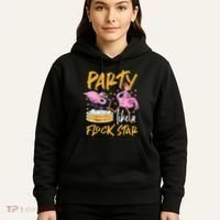 Party Like A Flock Star Flamingos In Kiddie Pool Hoodie thumb 5