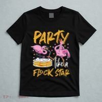 Party Like A Flock Star Flamingos In Kiddie Pool T-Shirt thumb 5