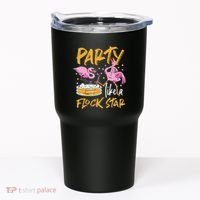 Party Like A Flock Star Flamingos In Kiddie Pool Tumbler thumb 0