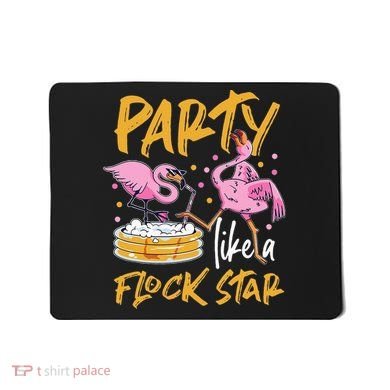Party Like A Flock Star Flamingos In Kiddie Pool Mousepad