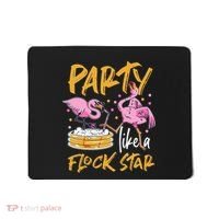 Party Like A Flock Star Flamingos In Kiddie Pool Mousepad thumb 0