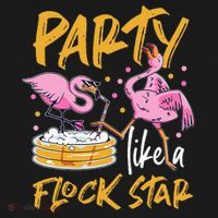 Party Like A Flock Star Flamingos In Kiddie Pool Mousepad thumb 1