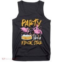 Party Like A Flock Star Flamingos In Kiddie Pool Tank Top thumb 0