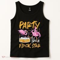 Party Like A Flock Star Flamingos In Kiddie Pool Tank Top thumb 2