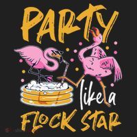 Party Like A Flock Star Flamingos In Kiddie Pool Golf Towel thumb 3
