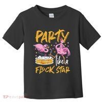 Party Like A Flock Star Flamingos In Kiddie Pool Toddler T-Shirt thumb 0
