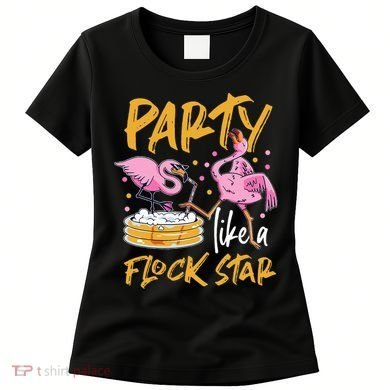 Party Like A Flock Star Flamingos In Kiddie Pool Women's T-Shirt