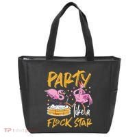 Party Like A Flock Star Flamingos In Kiddie Pool Tote Bag thumb 0