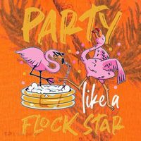 Party Like A Flock Star Flamingos In Kiddie Pool Kati Licensed 12" Camo Cuffed Beanie thumb 2