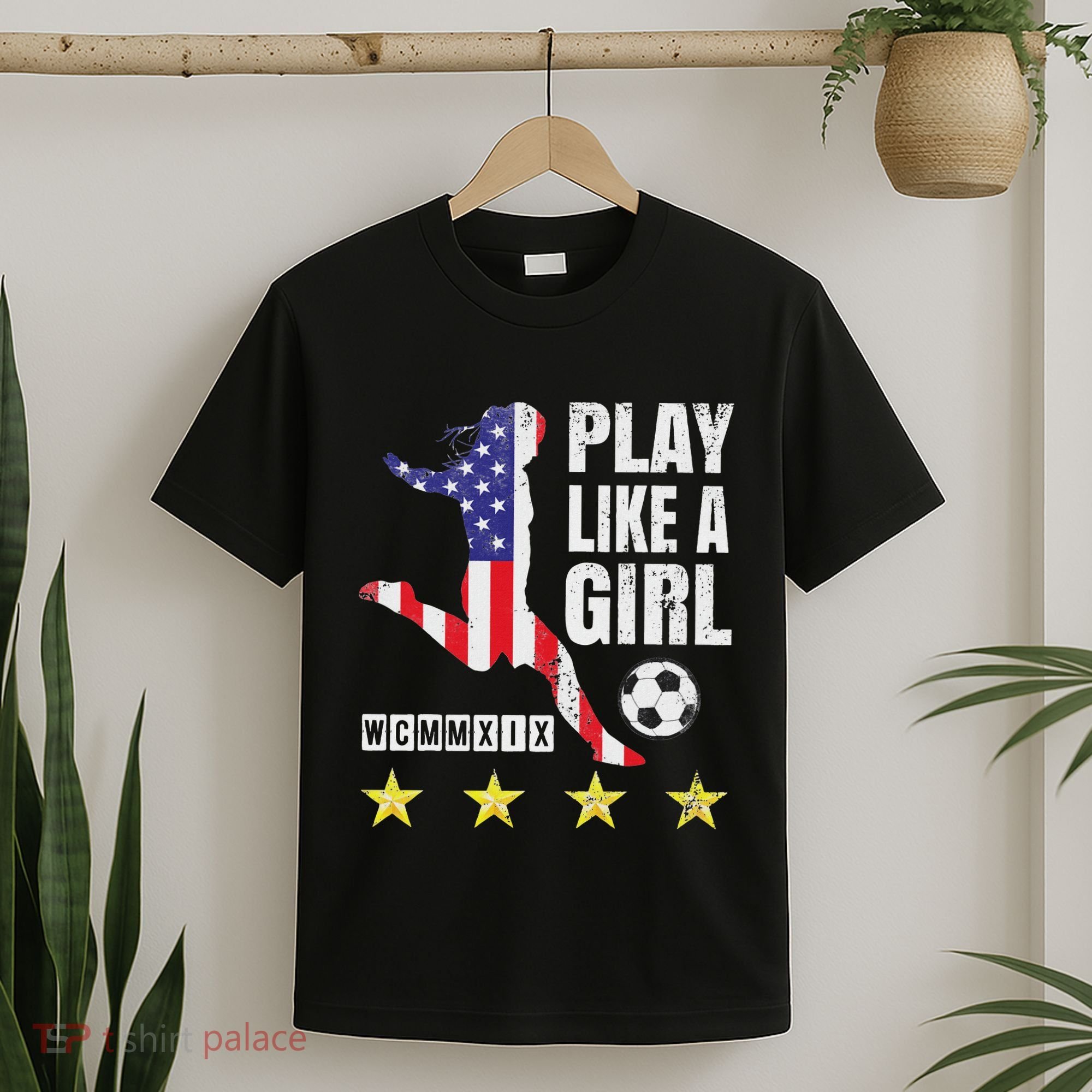 Play Like A Girl Soccer Usa United States T-Shirt
