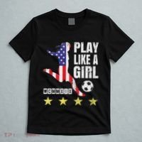 Play Like A Girl Soccer Usa United States T-Shirt thumb 5