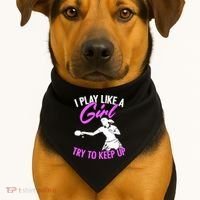 Play Like A Girl Try To Keep Up Funny Table Tennis Ping Pong Gift USA-Made Doggie Bandana thumb 1