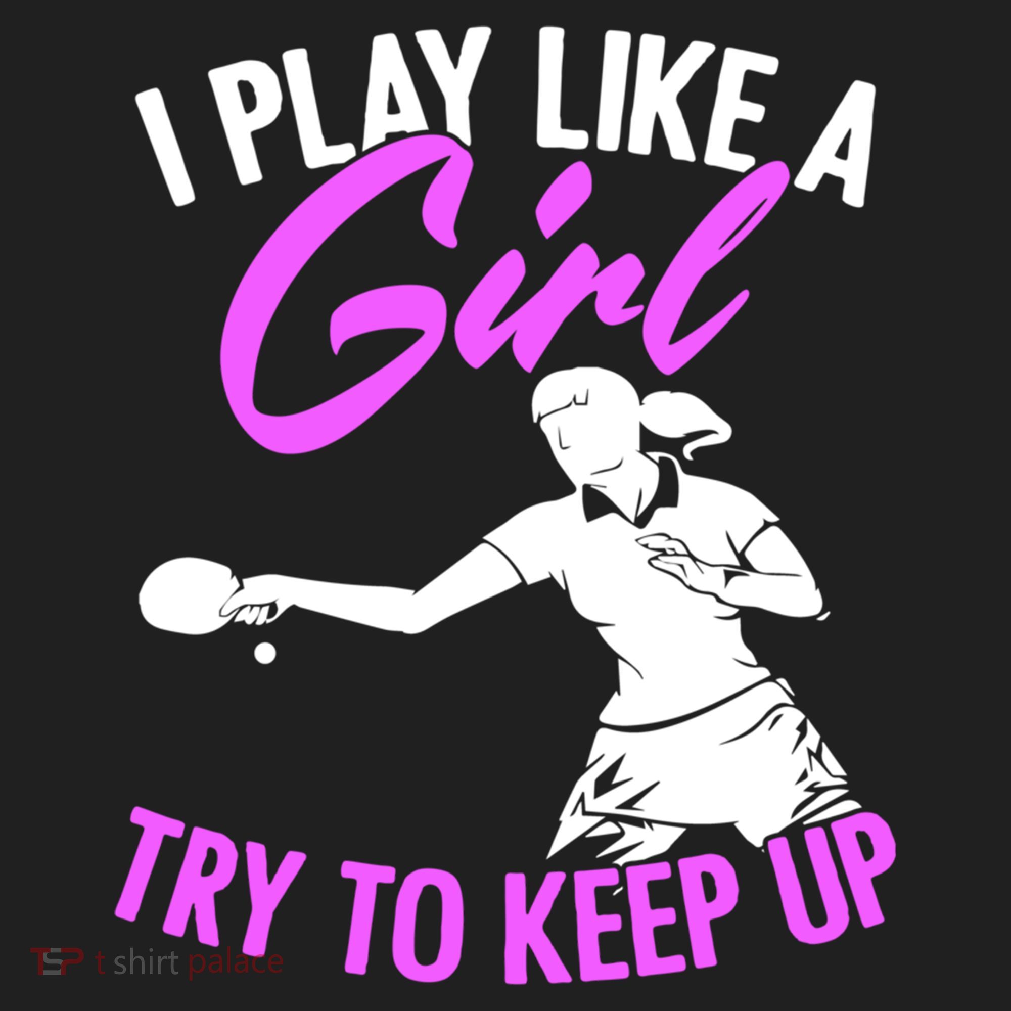 Play Like A Girl Try To Keep Up Funny Table Tennis Ping Pong Gift Beanie