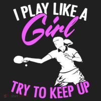Play Like A Girl Try To Keep Up Funny Table Tennis Ping Pong Gift Hat thumb 2