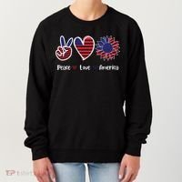 Peace Love America Cute Holiday Women's Sweatshirt thumb 0