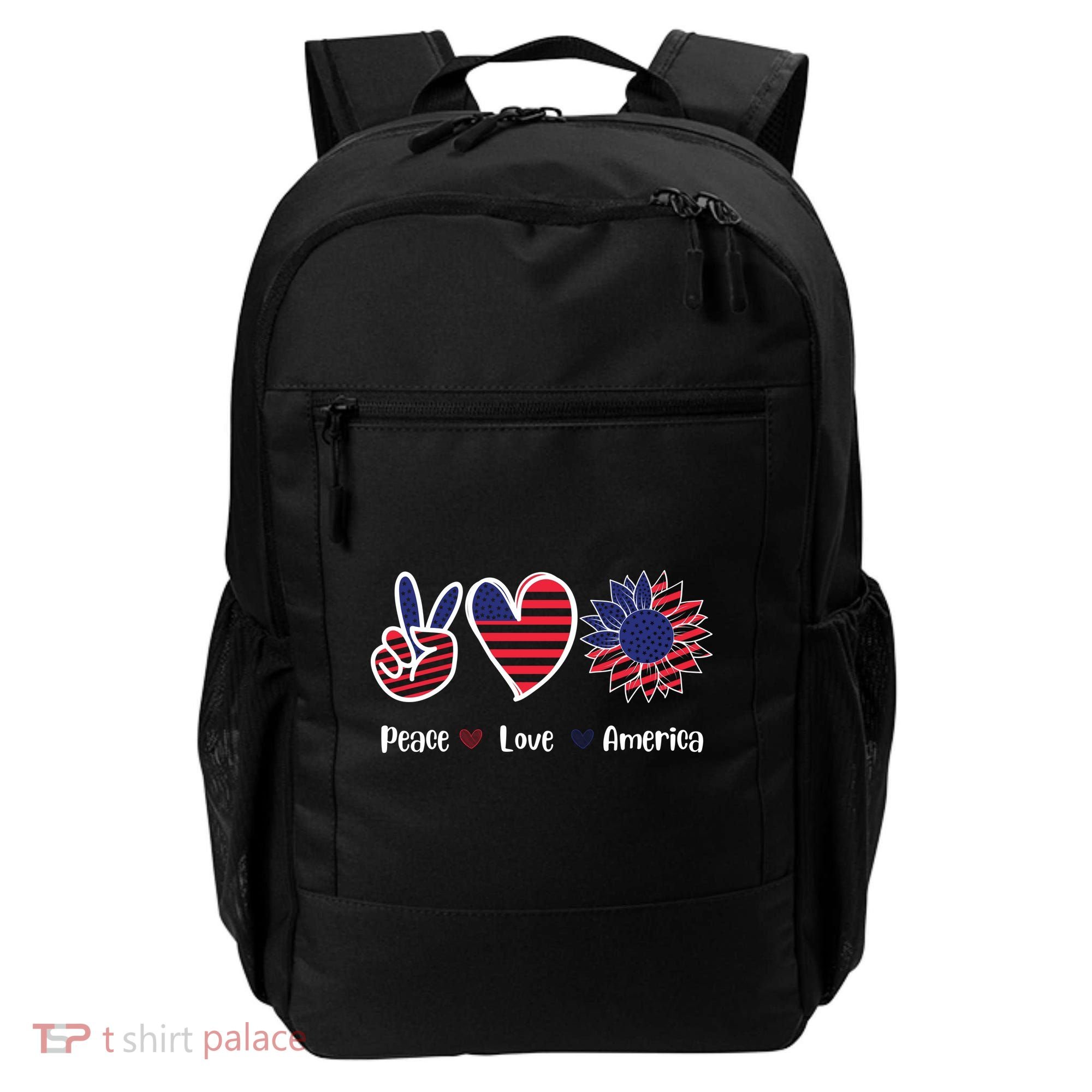 Peace Love America Cute Holiday Backpack