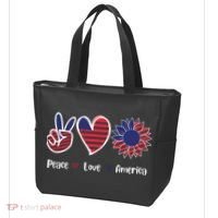 Peace Love America Cute Holiday Tote Bag thumb 3