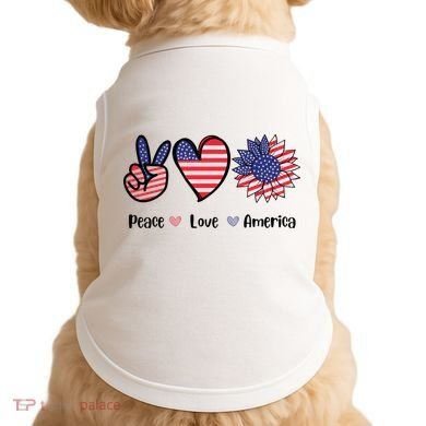 Peace Love America Cute Holiday Doggie Tank