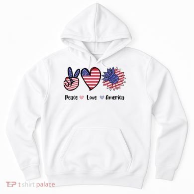 Peace Love America Cute Holiday Hoodie