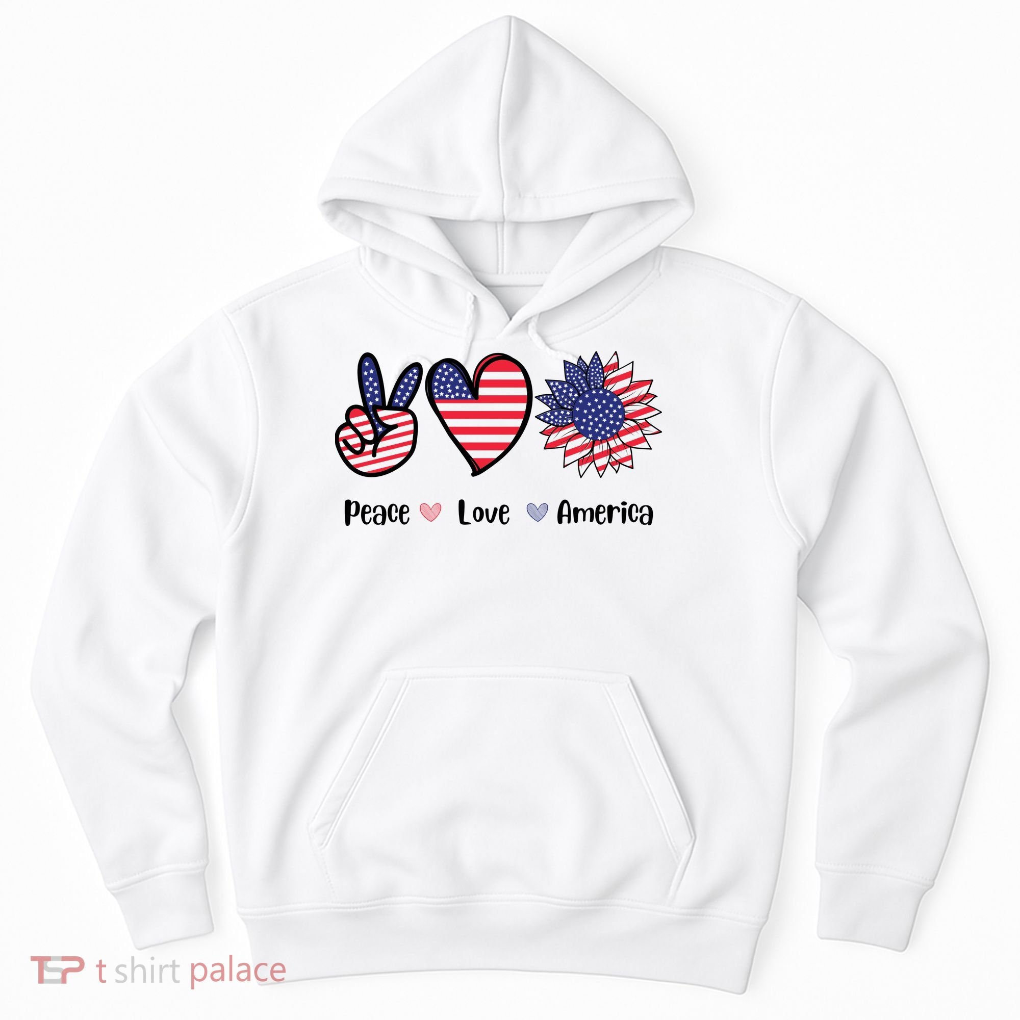 Peace Love America Cute Holiday Hoodie