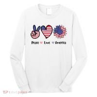 Peace Love America Cute Holiday Long Sleeve Shirt thumb 0