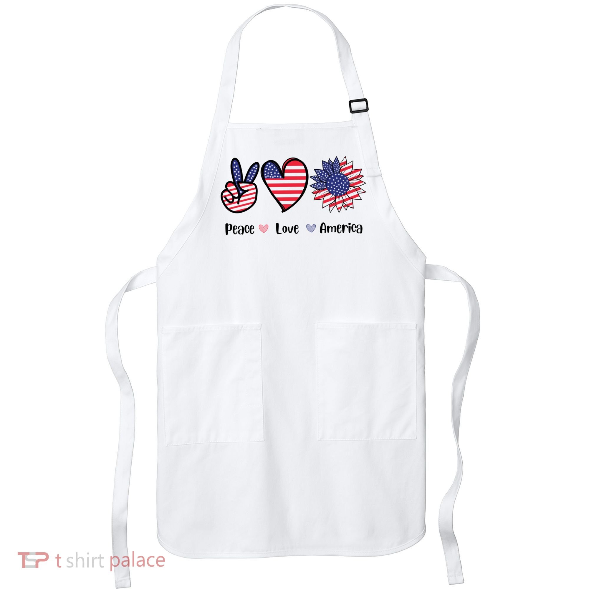 Peace Love America Cute Holiday Apron