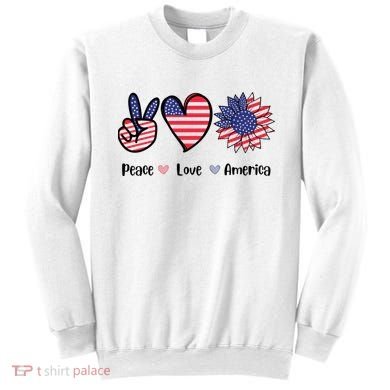 Peace Love America Cute Holiday Sweatshirt