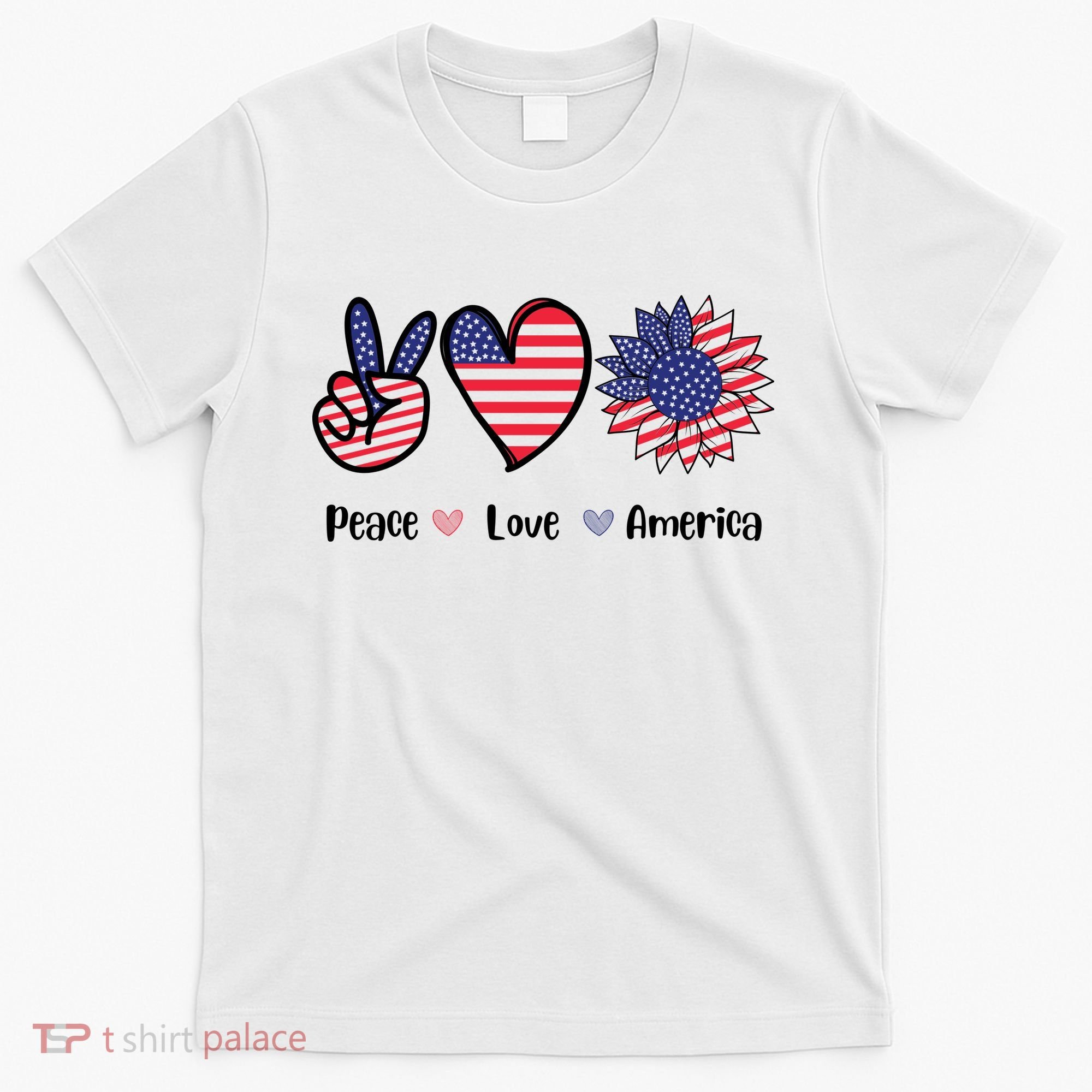 Peace Love America Cute Holiday T-Shirt