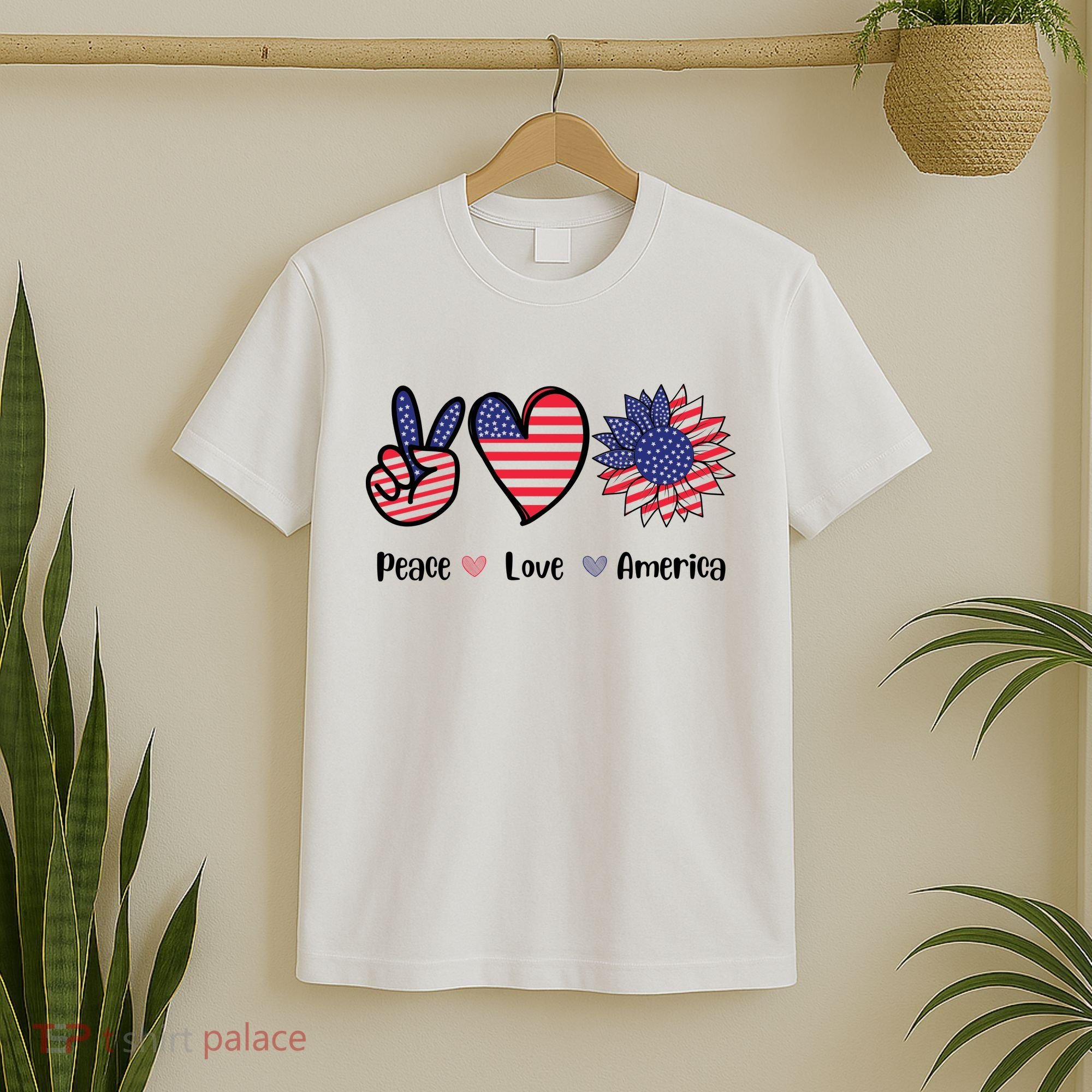 Peace Love America Cute Holiday T-Shirt