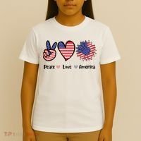 Peace Love America Cute Holiday T-Shirt thumb 4