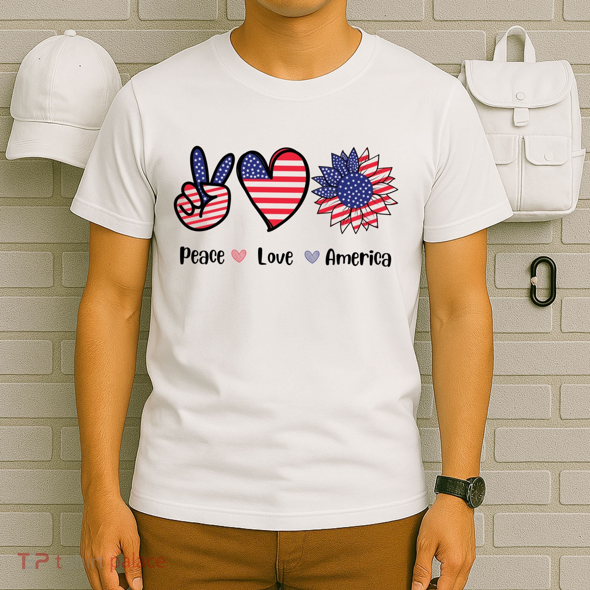 Peace Love America Cute Holiday T-Shirt