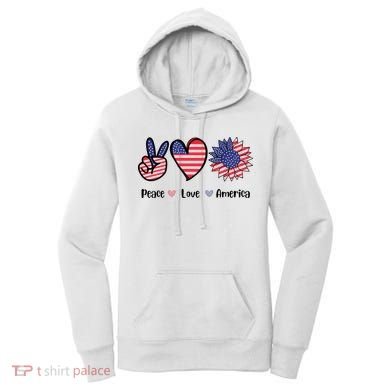Peace Love America Cute Holiday Women's Hoodie